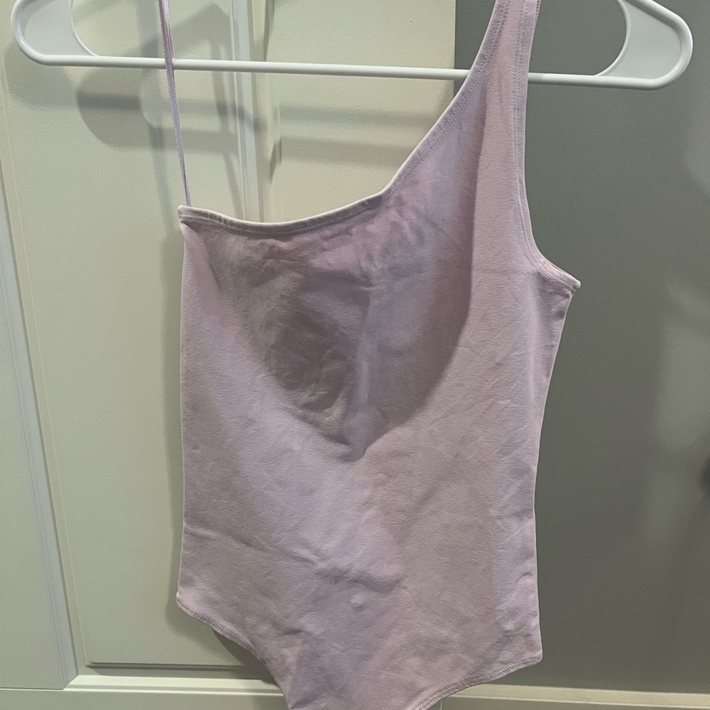 Abercrombie & Fitch Purplish Pink One Shoulder Bodysuit